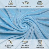 Wholesale - 90"X90" SUNSHINE BLUE QUEEN SIZE THROW BLANKET, UPC: 860004288442